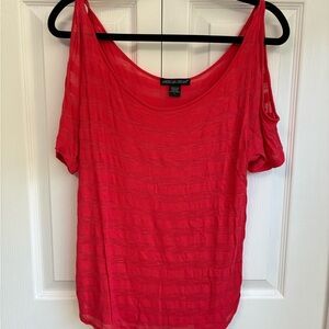 American Dream Women's Bright Red Cold-Shoulder Tank Top